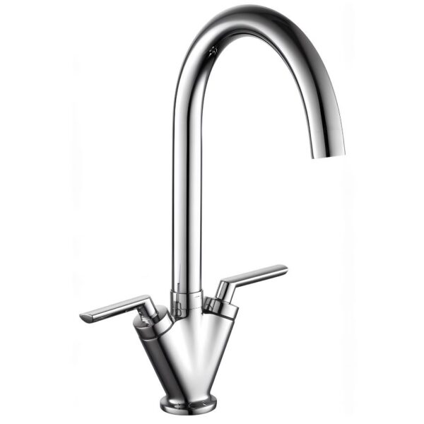 Mono Kitchen Sink Mixer Tap Dual Handle - Polished Chrome