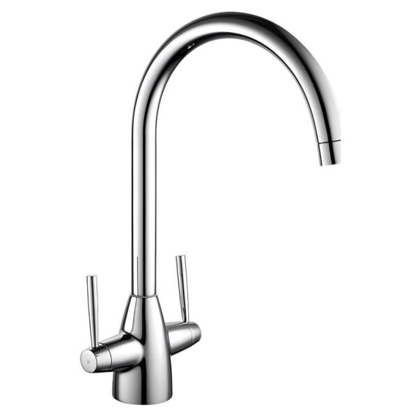 Kitchen Sink Mixer Tap Dual Handle Deck Mounted - Chrome