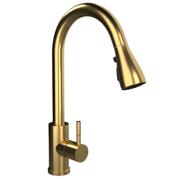 Kitchen Mixer Tap With Pull Out Spray - Brushed Brass