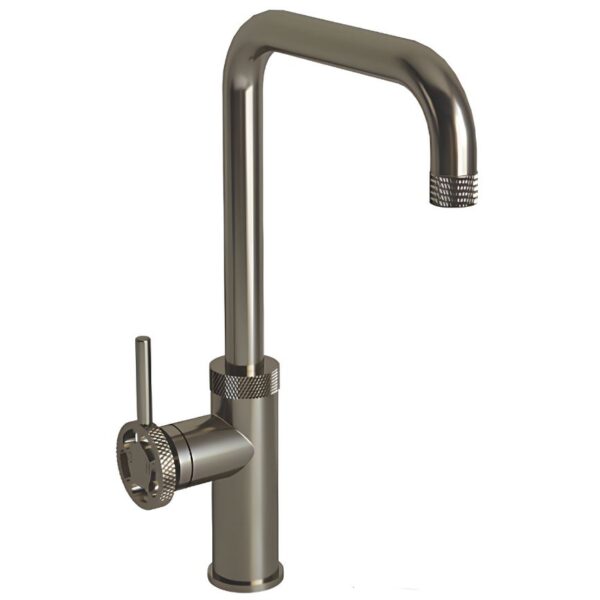 Industrial Style Kitchen Single Lever Handle Mixer Tap - Brushed Steel