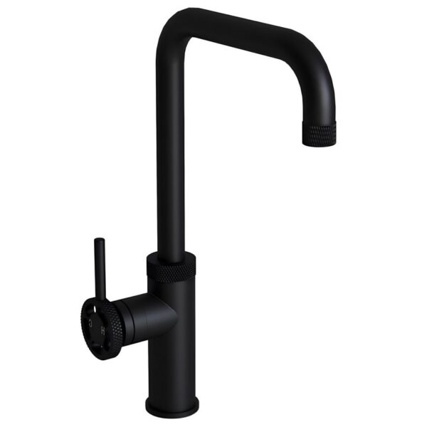 Industrial Style Kitchen Single Lever Handle Mixer Tap - Matt Black