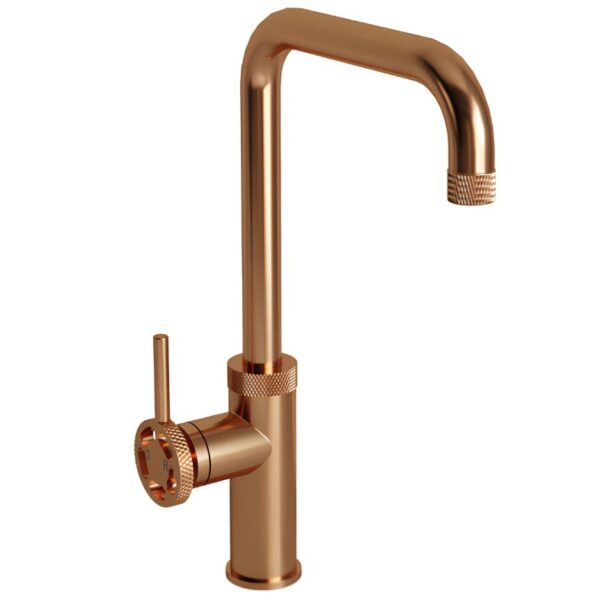 Industrial Style Kitchen Single Lever Handle Mixer Tap - Brushed Copper