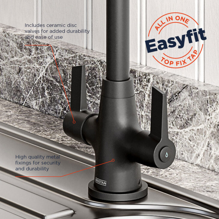 Bristan Echo Easyfit Mono Sink Mixer - Matt Black - Image 3