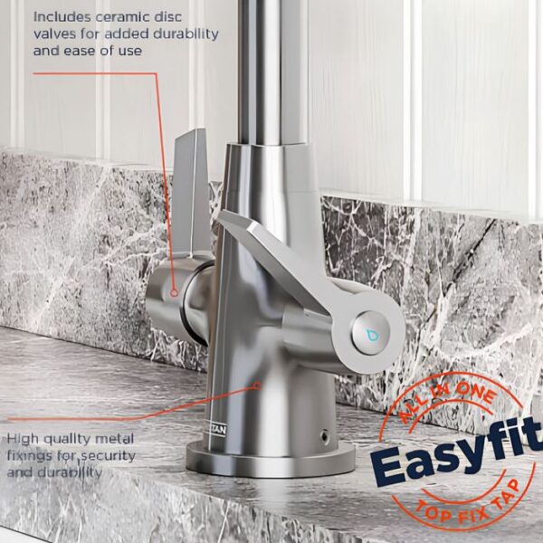 Bristan Echo Easyfit Kitchen Mixer Tap - Brushed Nickel - Image 3