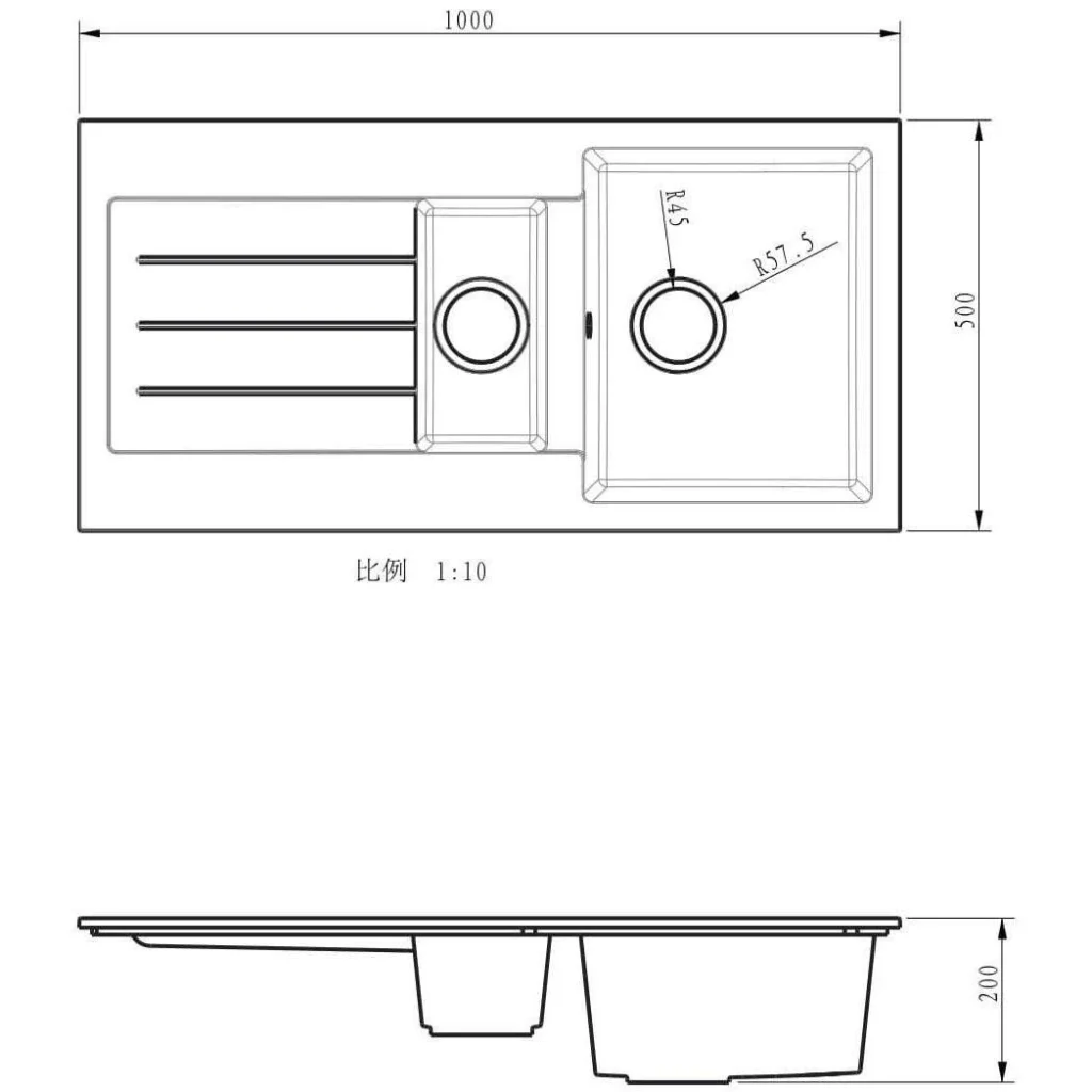 Ellsi Comite Matt White Reversible Inset 1.5 Bowl Kitchen Sink 1000mm x 500mm & Waste - Image 4