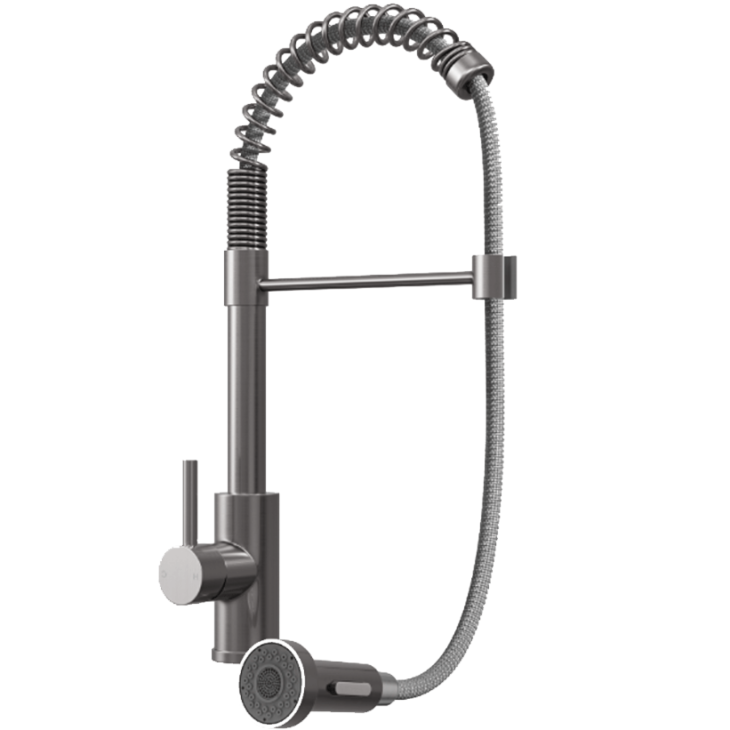 Contra Pull Out Kitchen Sink Tap with Hose and Spray Head - Steel - Image 2