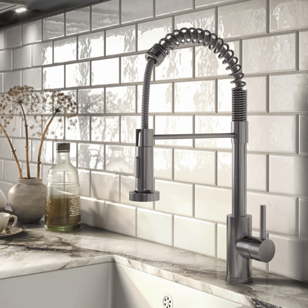 Contra Pull Out Kitchen Sink Tap with Hose and Spray Head - Steel - Image 3