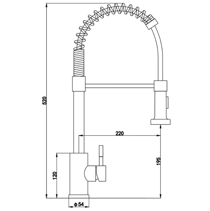 Contra Pull Out Kitchen Sink Tap with Hose and Spray Head - Steel - Image 4