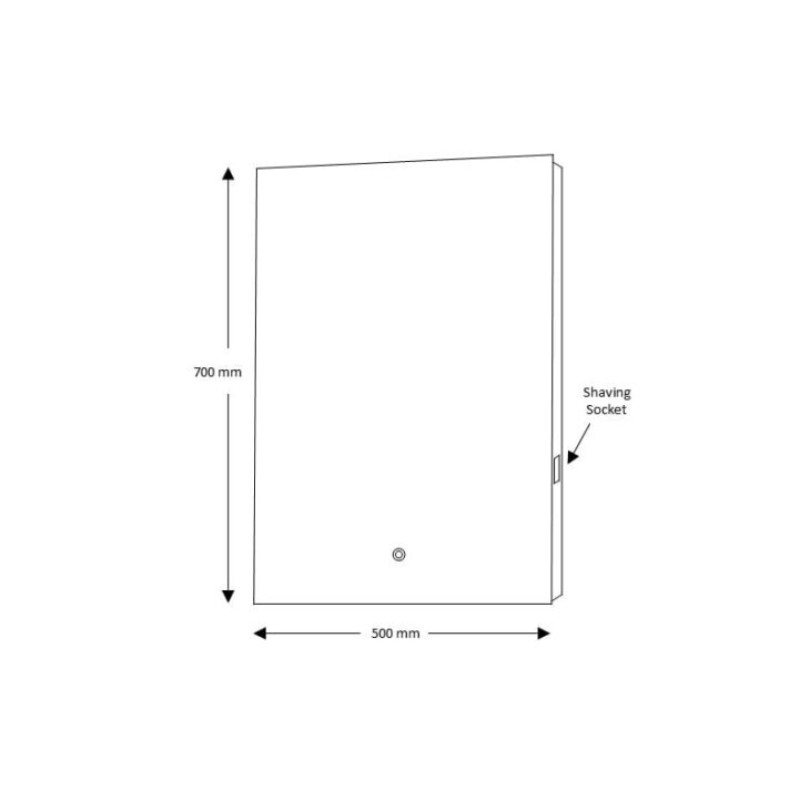 Niall LED Touch Demister Mirror & Shaver Socket 700mm x 500mm - Image 3