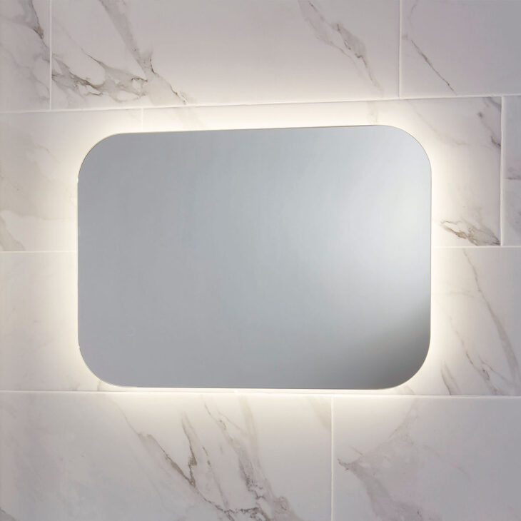 Aura LED Mirror with Demister Pad & Shaver Socket 500 x 700mm - Image 2