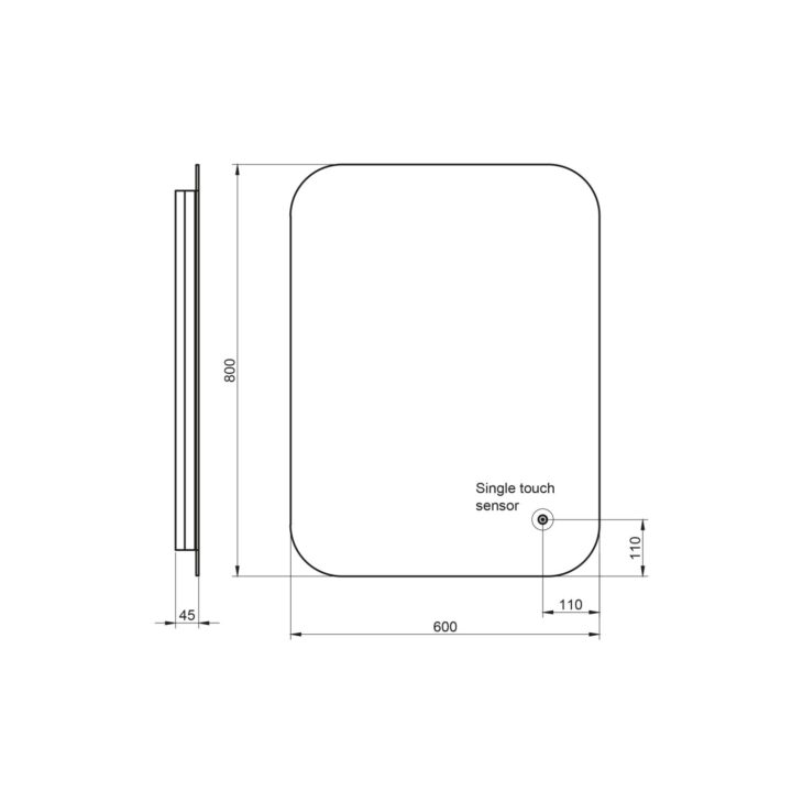 Aura LED Mirror with Demister Pad and Shaver Socket 800mm x 600mm - Image 5