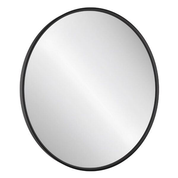 Macie Matt Black Round LED Illuminated Mirror 600mm