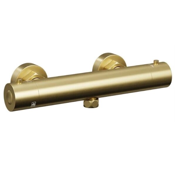 Tailored Round Easy Fit Thermostatic Bar Shower Valve - Brushed Brass