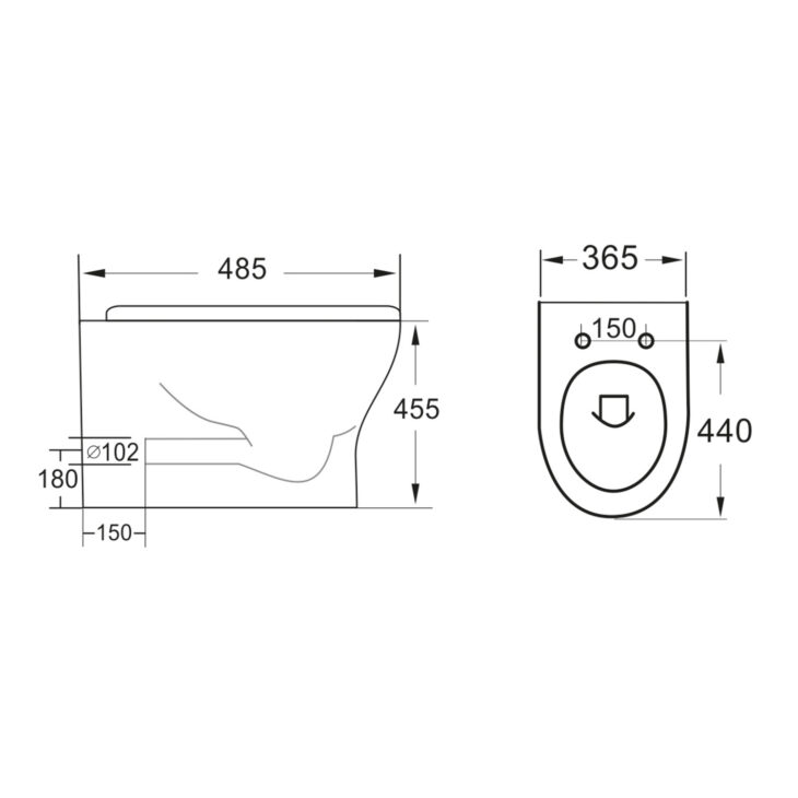 Meia Rimless Comfort Height BTW Pan & Seat - Image 3