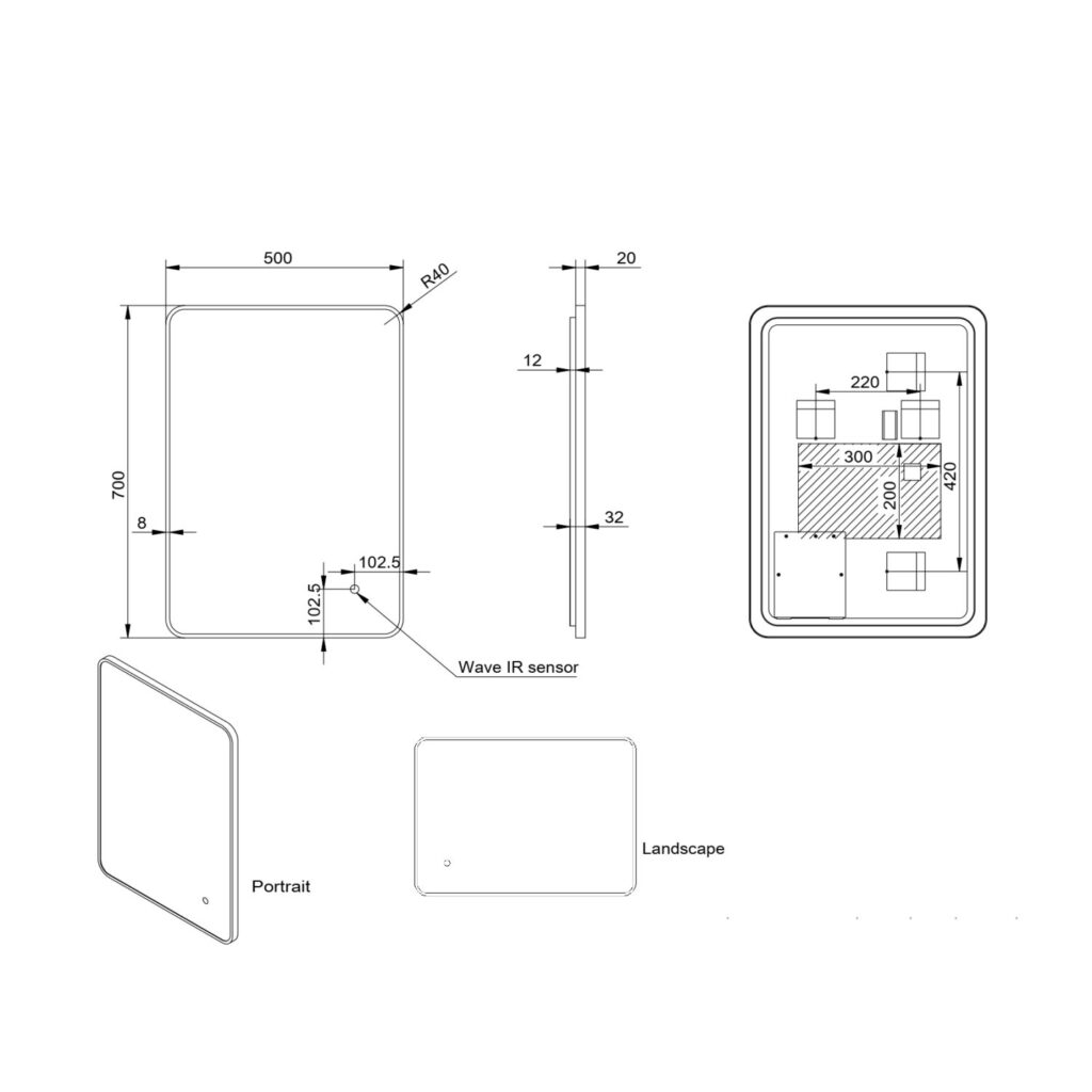 Alfie Black Soft Edge LED Bathroom Mirror - 2 Size's - Image 3