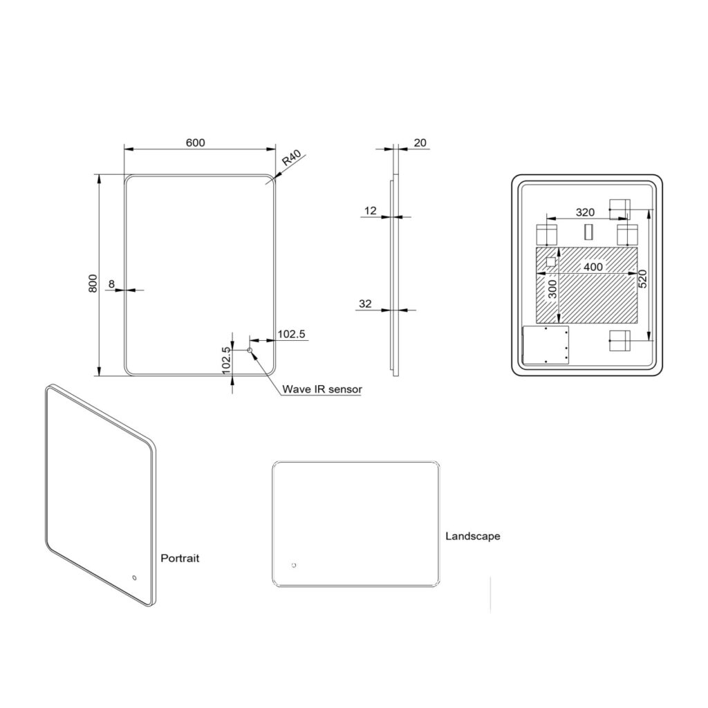 Alfie Black Soft Edge LED Bathroom Mirror - 2 Size's - Image 2