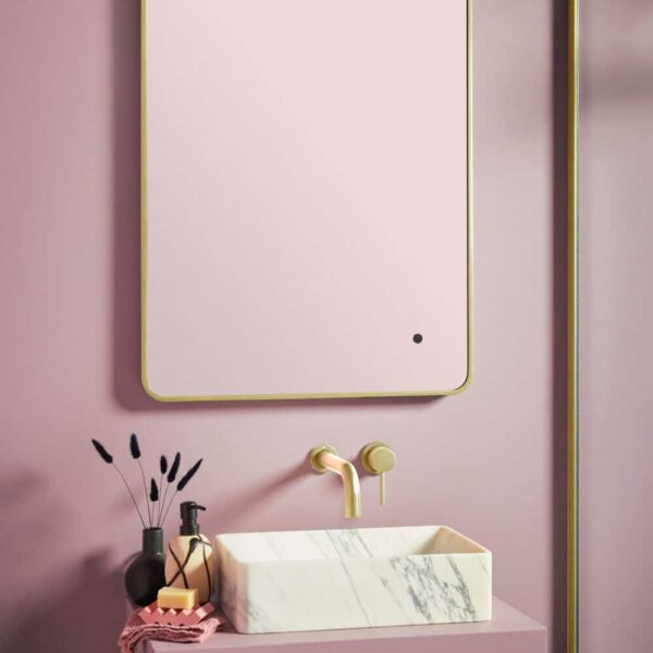 Alfie Brushed Brass Soft Edge LED Bathroom Mirror – 2 Size’s - Image 2