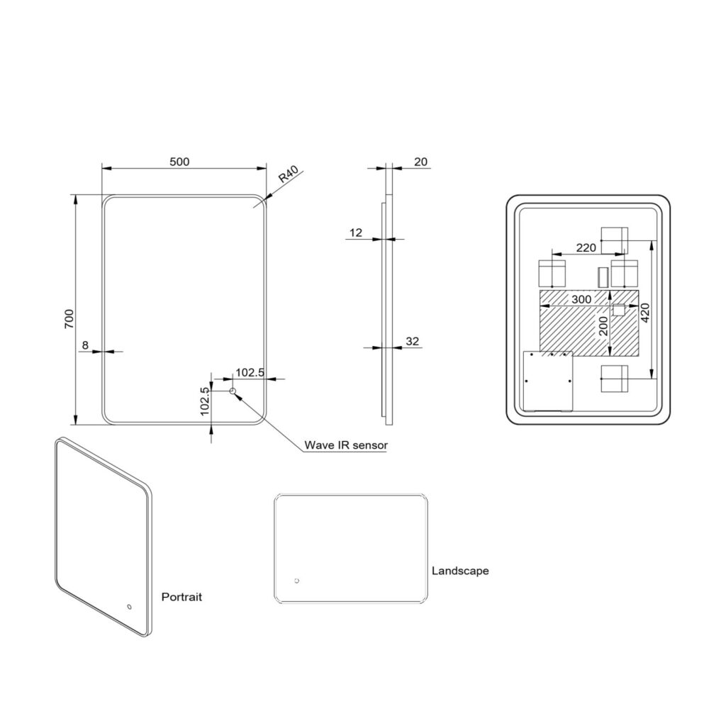 Alfie Brushed Brass Soft Edge LED Bathroom Mirror – 2 Size’s - Image 4