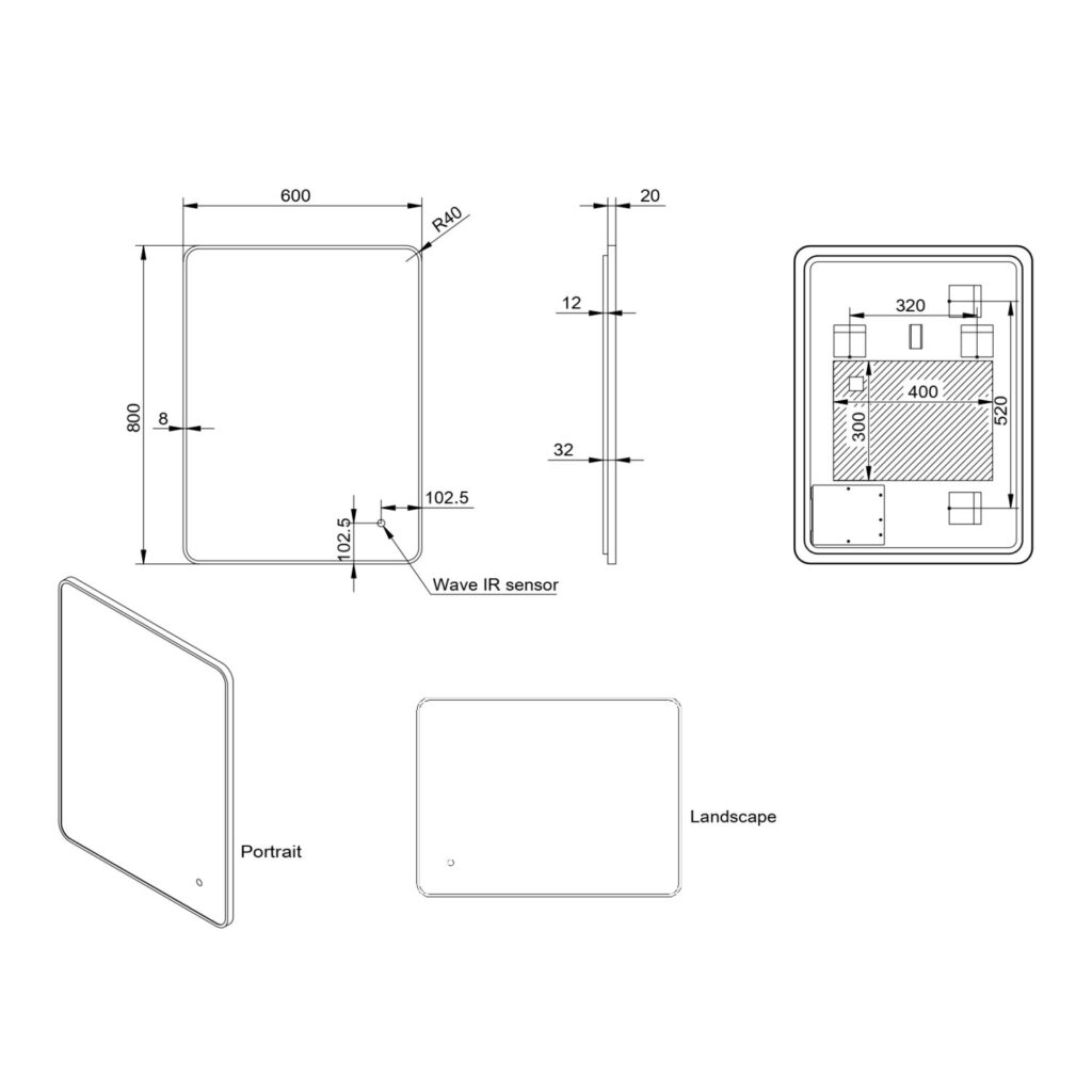 Alfie Brushed Brass Soft Edge LED Bathroom Mirror – 2 Size’s - Image 3