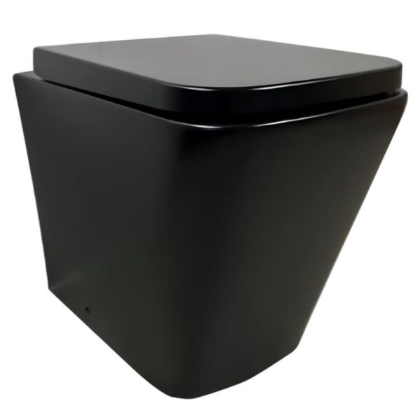 Matt Black Square Back To Wall Toilet & Soft Close Seat