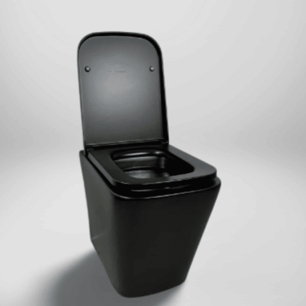 Matt Black Square Back To Wall Toilet & Soft Close Seat - Image 2