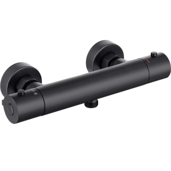 Round Thermostatic Bar Shower Valve - Matt Black