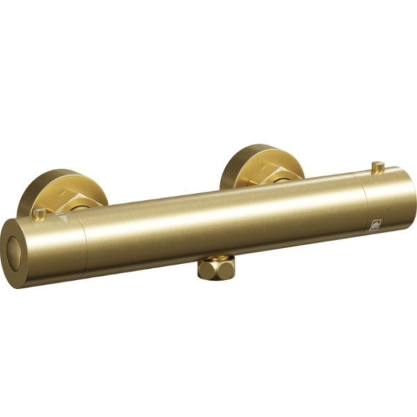 Tailored Round Easy Fit Thermostatic Bar Shower Valve - Brushed Brass