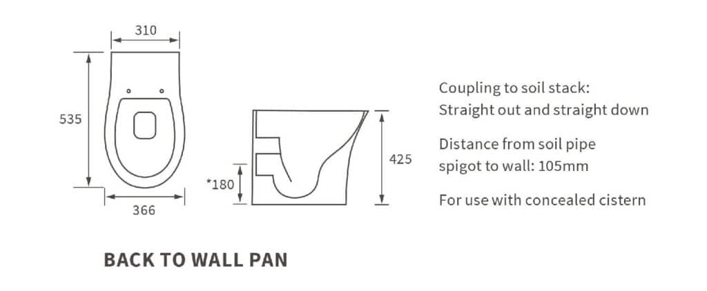Sadie Rimless Back to Wall Toilet & Soft Close Seat - Image 2