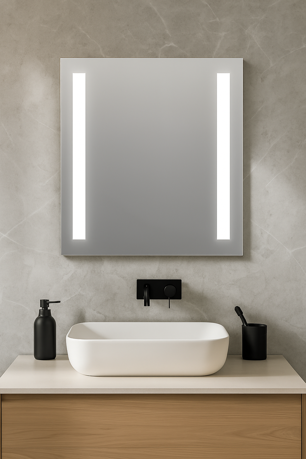 Niall LED Touch Demister Mirror & Shaver Socket 700mm x 500mm - Image 3