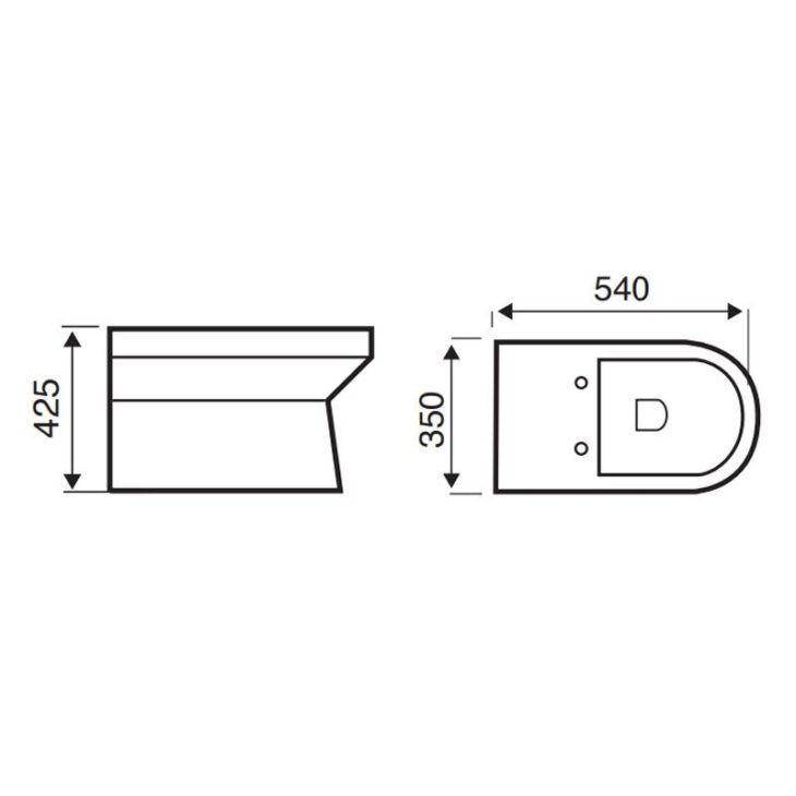 Kartell Style Back To Wall Toilet & Soft Close Seat - Image 2