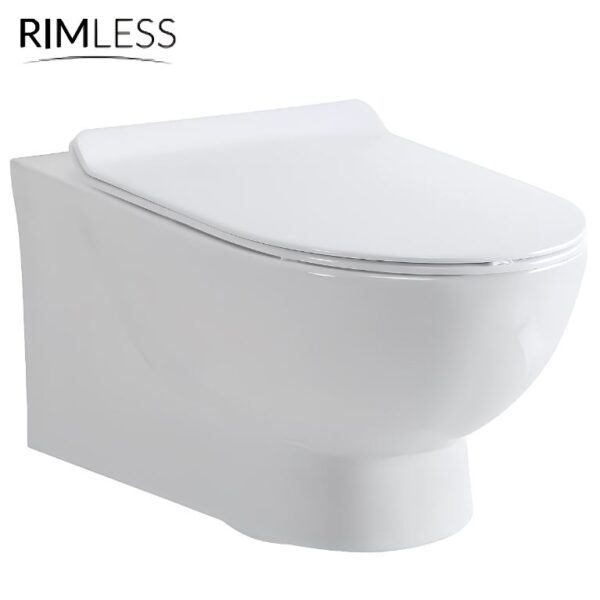Belini Rimless Wall Hung Pan & Soft Close Seat