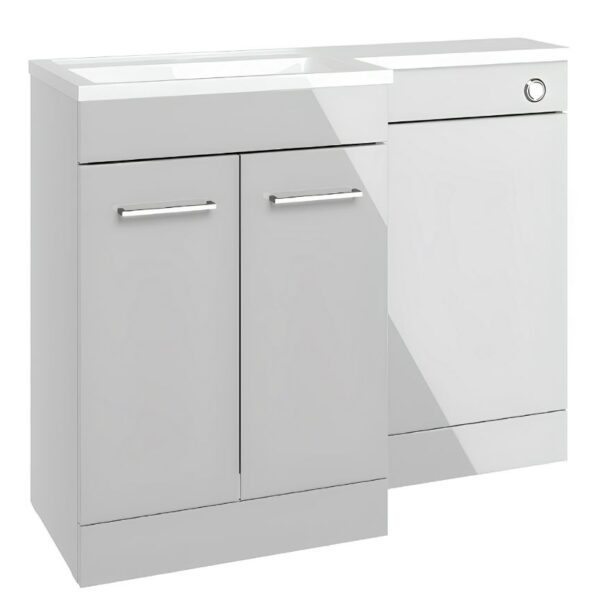 Venice Grey Gloss Combination Basin Unit & Handles Pack 1100mm