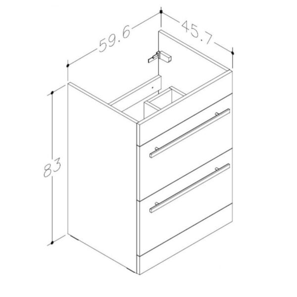 L-Shaped 2 Drawer Furniture Pack 1100MM – Includes Cistern - Image 4