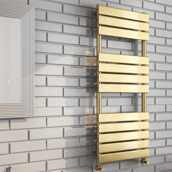 Malibu Designer Radiator 500mm x Various Heights - Brushed Brass - Image 2