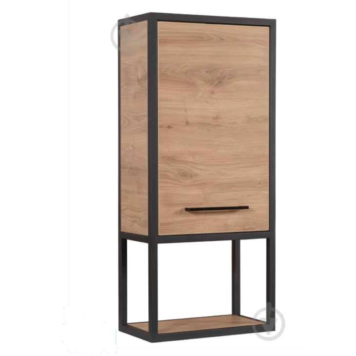 Loft Oak 650cm Black Frame Wall Mounted Basin Unit & Cabinet Package - Image 3