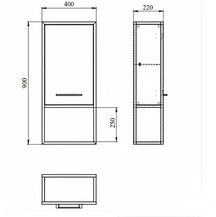 Loft Oak 650cm Black Frame Wall Mounted Basin Unit & Cabinet Package - Image 9