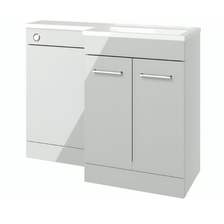 Venice Grey Gloss Combination Basin Unit & Handles Pack 1100mm - Image 2