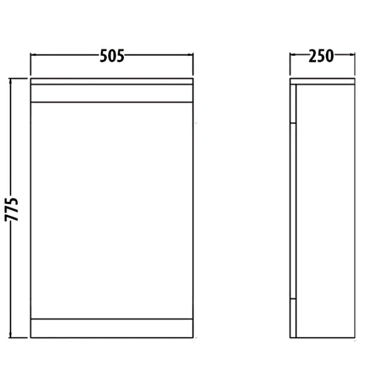 Storm Grey Purity 500mm Back To Wall WC Unit - Image 3