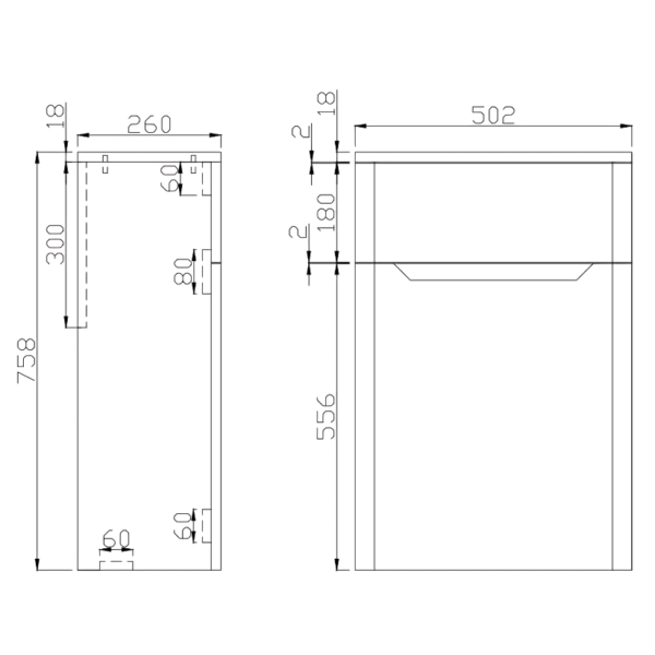 Bella Anthracite Back To Wall WC Toilet Unit 500mm - Image 3
