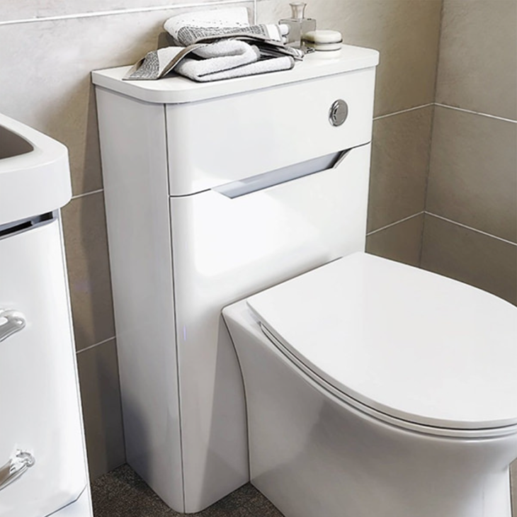 Bella Gloss White Back To Wall WC Toilet Unit 500mm - Image 2