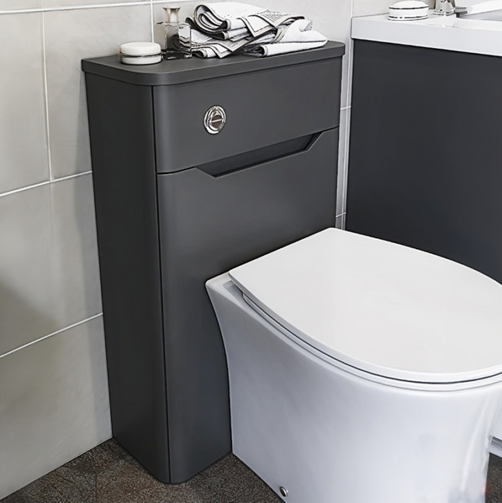 Bella Anthracite Back To Wall WC Toilet Unit 500mm - Image 2