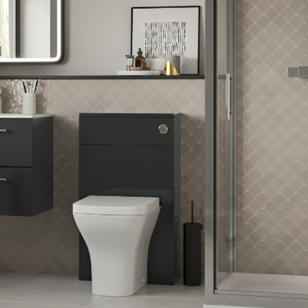 Anthracite Viola Gloss Back To Wall WC Toilet Unit 500mm - Image 2