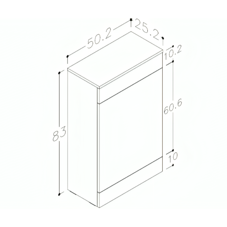 Anthracite Viola Gloss Back To Wall WC Toilet Unit 500mm - Image 3