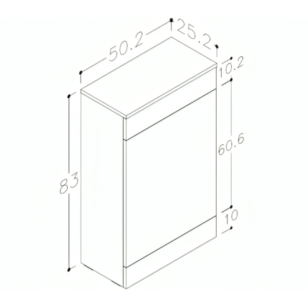 White Gloss Viola Back To Wall WC Toilet Unit 500mm - Image 3