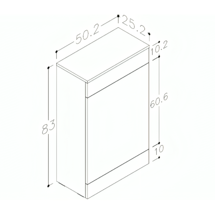 Oak Wood Viola Back To Wall WC Toilet Unit 500mm - Image 3