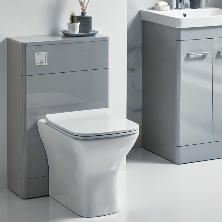 Pebble Grey Mossini Back To Wall WC Unit 500mm - Image 2