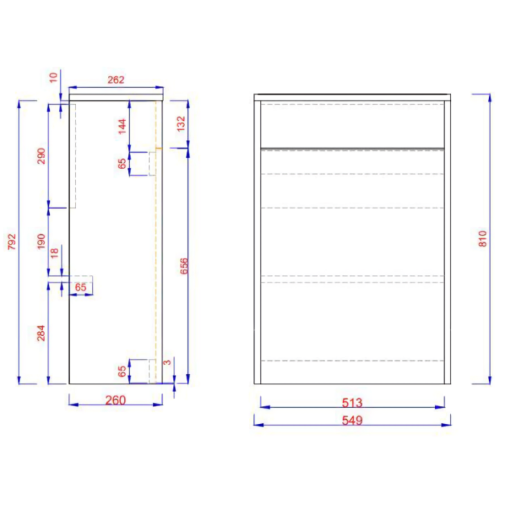 Duck Egg Traditional Back To Wall Wc Unit 550mm - Image 2