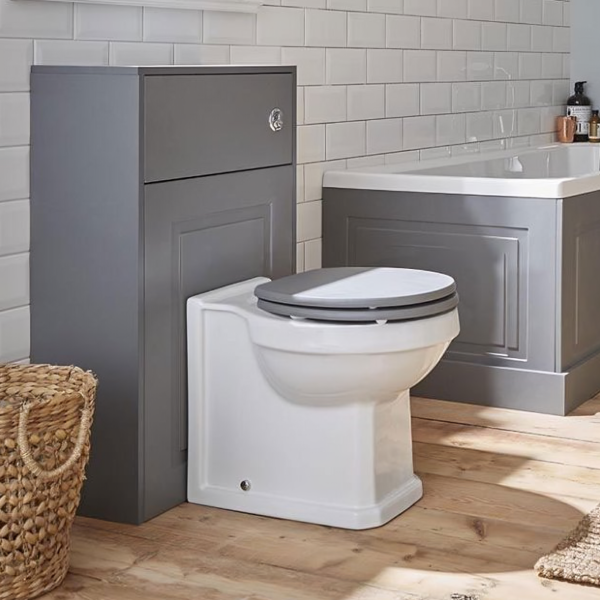 Kartell Astley Traditional Back to Wall WC Unit - Matt Grey - Image 2