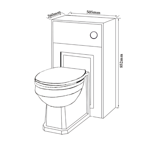 Kartell Astley Traditional Back to Wall WC Unit - Matt Grey - Image 3