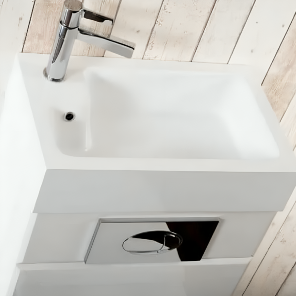 Futura Gloss White Space Saving Toilet & WC Unit With Built In Sink 500mm - Image 3